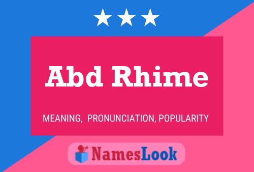 Abd Rhime Name Poster