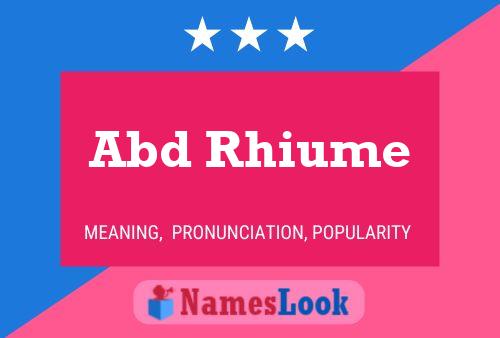 Abd Rhiume Name Poster