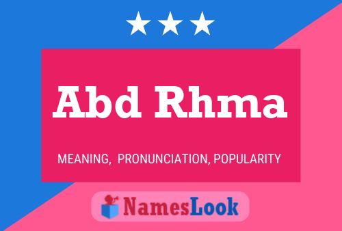 Abd Rhma Name Poster