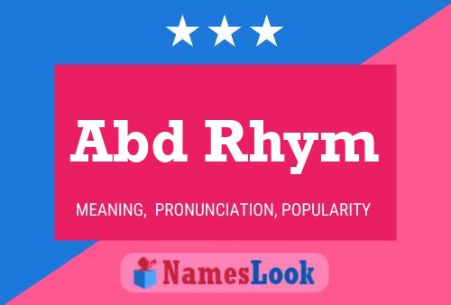 Abd Rhym Name Poster