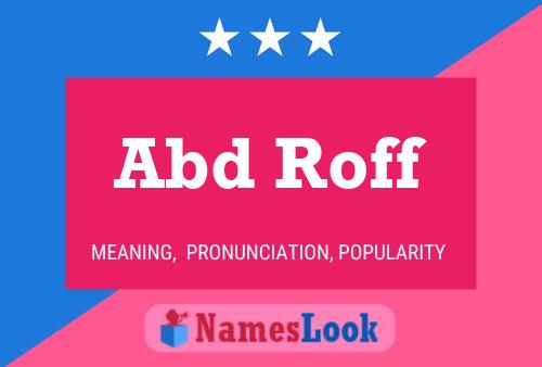 Abd Roff Name Poster