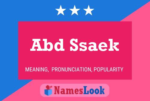 Abd Ssaek Name Poster