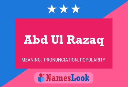 Abd Ul Razaq Name Poster