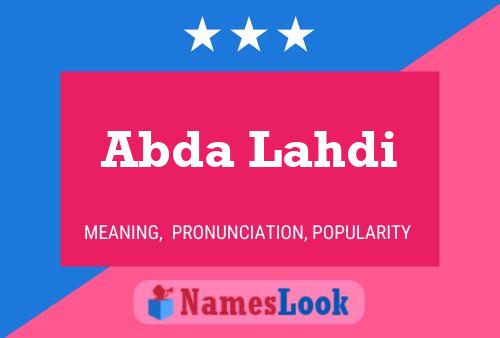 Abda Lahdi Name Poster