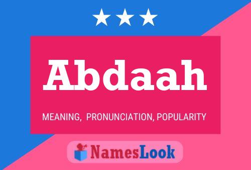 Abdaah Name Poster