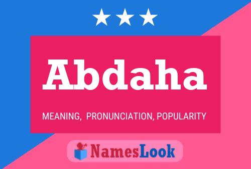 Abdaha Name Poster