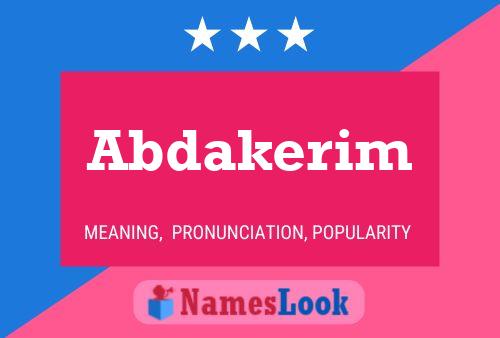 Abdakerim Name Poster