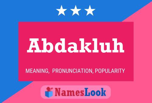 Abdakluh Name Poster