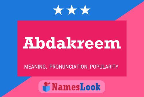 Abdakreem Name Poster