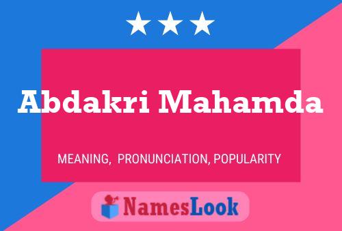 Abdakri Mahamda Name Poster