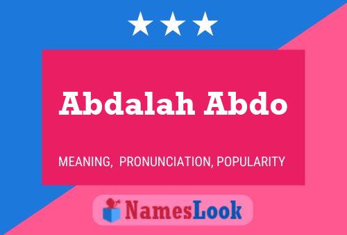 Abdalah Abdo Name Poster