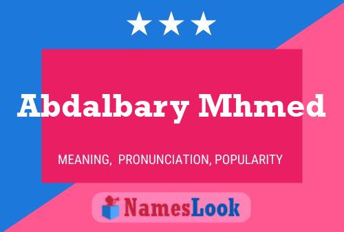 Abdalbary Mhmed Name Poster