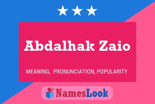 Abdalhak Zaio Name Poster