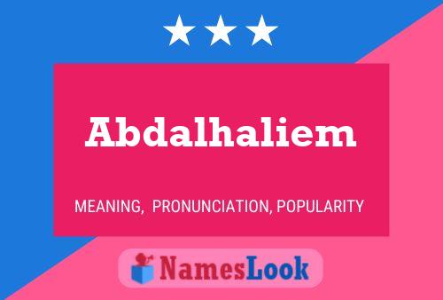 Abdalhaliem Name Poster