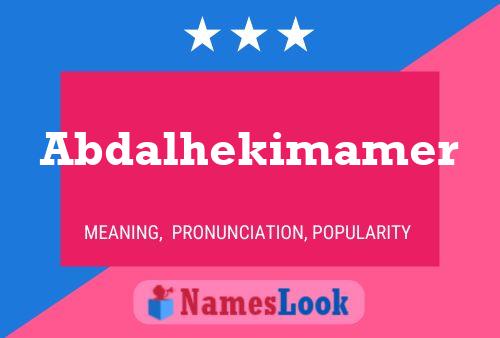 Abdalhekimamer Name Poster