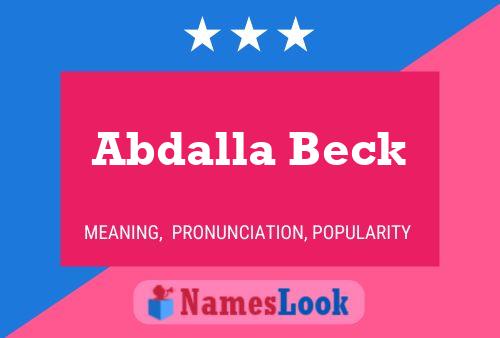 Abdalla Beck Name Poster