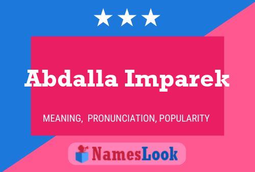 Abdalla Imparek Name Poster