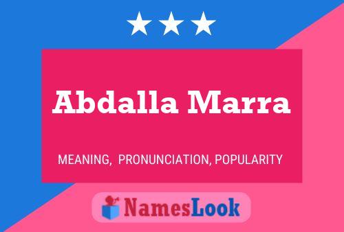 Abdalla Marra Name Poster