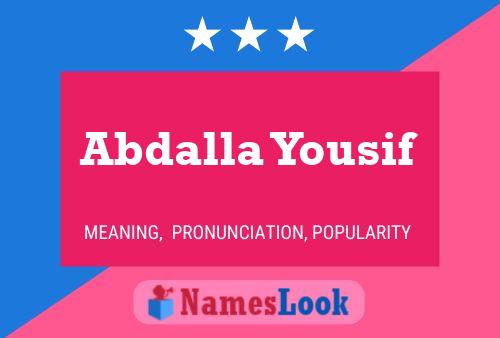 Abdalla Yousif Name Poster