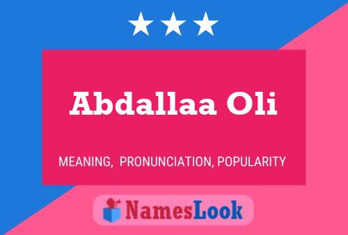 Abdallaa Oli Name Poster