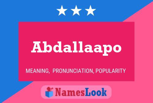 Abdallaapo Name Poster