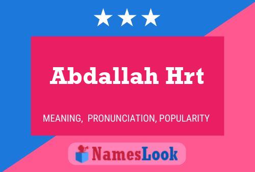 Abdallah Hrt Name Poster