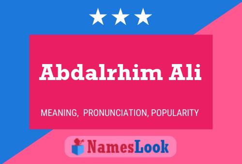 Abdalrhim Ali Name Poster