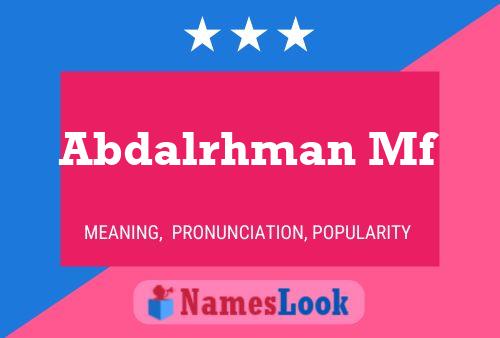 Abdalrhman Mf Name Poster