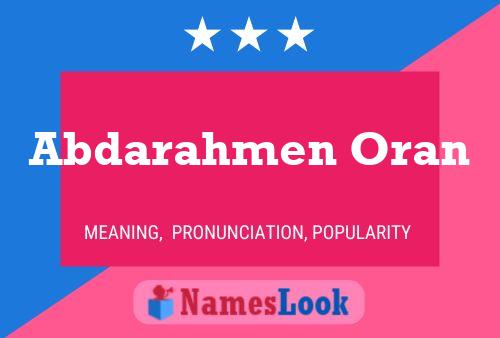 Abdarahmen Oran Name Poster