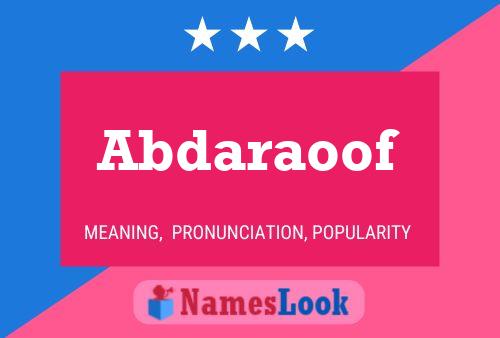 Abdaraoof Name Poster