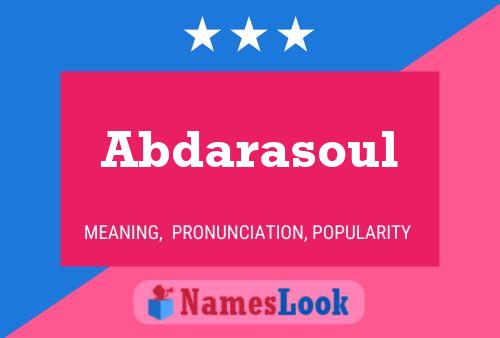 Abdarasoul Name Poster