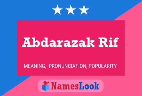 Abdarazak Rif Name Poster