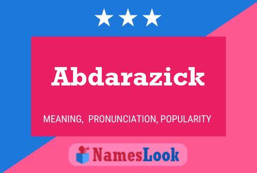 Abdarazick Name Poster