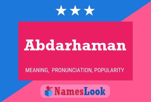 Abdarhaman Name Poster