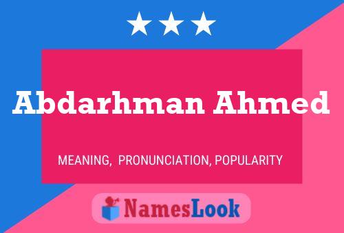 Abdarhman Ahmed Name Poster