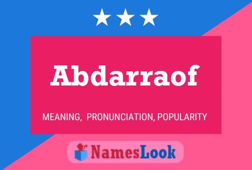 Abdarraof Name Poster