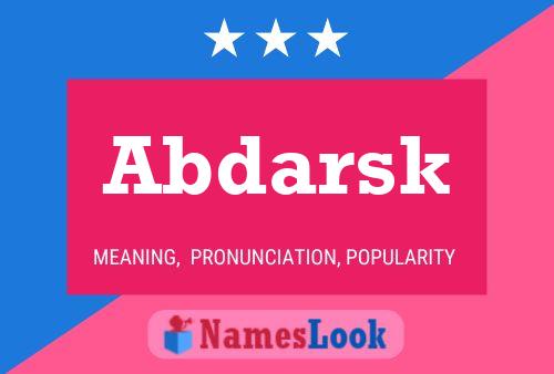 Abdarsk Name Poster