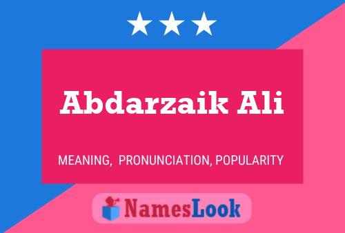 Abdarzaik Ali Name Poster