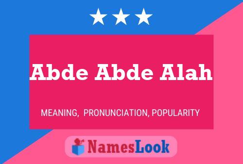 Abde Abde Alah Name Poster