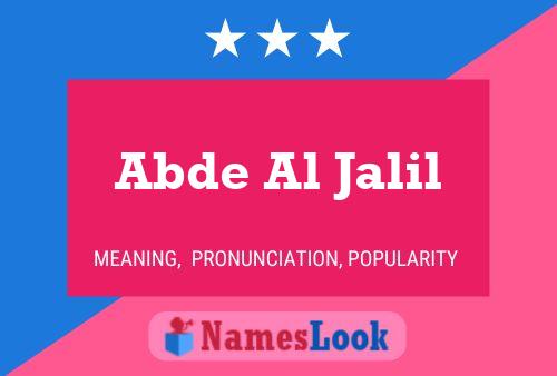 Abde Al Jalil Name Poster