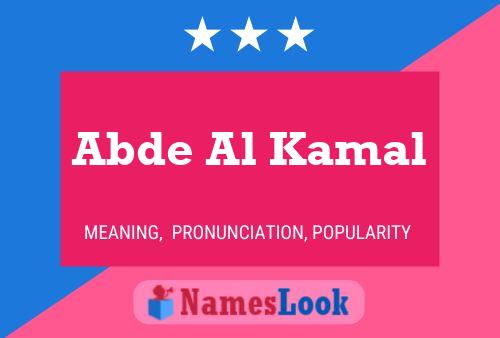 Abde Al Kamal Name Poster