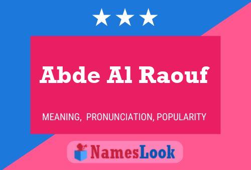 Abde Al Raouf Name Poster