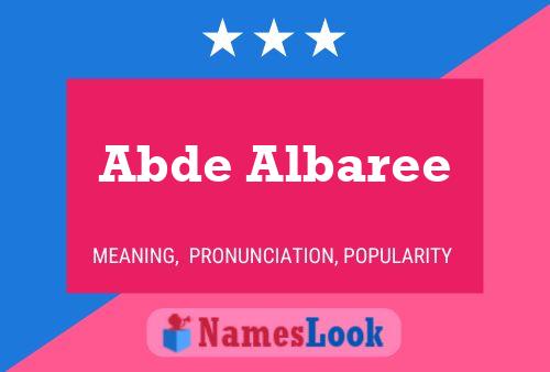 Abde Albaree Name Poster