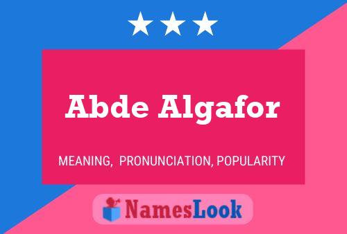 Abde Algafor Name Poster