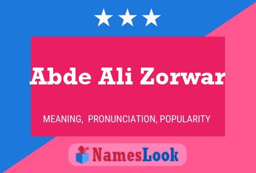 Abde Ali Zorwar Name Poster