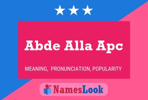 Abde Alla Apc Name Poster