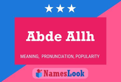 Abde Allh Name Poster