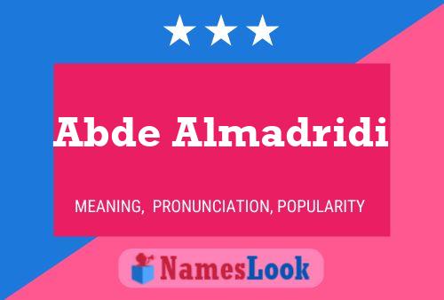 Abde Almadridi Name Poster