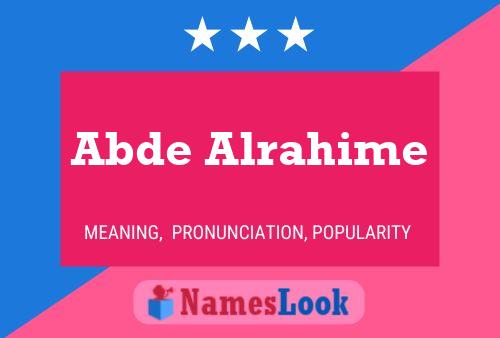 Abde Alrahime Name Poster