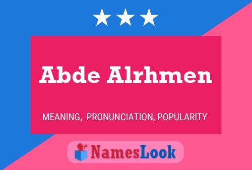 Abde Alrhmen Name Poster